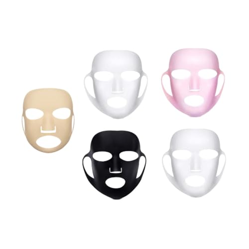 minkissy 5stücke Silikon Gesichtsmaske Abdeckung Wiederverwendbar Maskenhülle Haushalt Damen Beauty Maskenhülle Praktische Rutschfeste Langlebige von minkissy