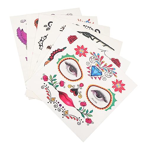 minkissy 6blätter Halloween Gesichtstätowierungen Aufkleber Wasserdichte Temporäre Tattoos Für Partys Vielseitige Designs Für Erwachsene Einfach Anzuwenden Entfernen Für minkissy 6blätter Halloween Gesichtstätowierungen Aufkleber Wasserdichte Temporäre Tattoos Für Partys Vielseitige Designs Für Erwachsene Einfach Anzuwenden Entfernen Für von minkissy