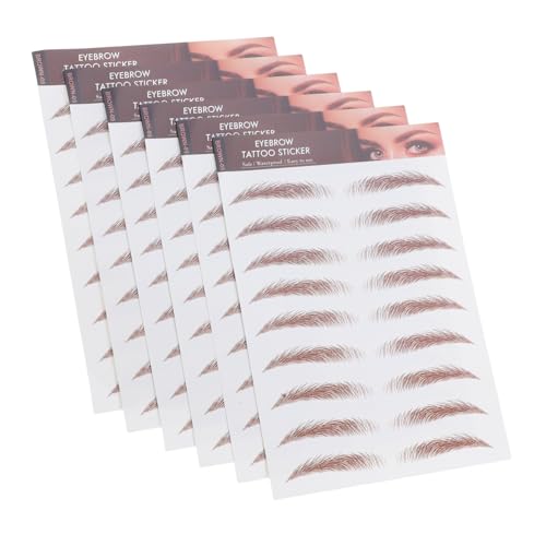 minkissy Realistische Künstliche Augenbrauen Für Frauen 6er-pack Temporäre Wassertransfer-aufkleber Natürlich Aussehendes 3d-brauen-mapping von minkissy