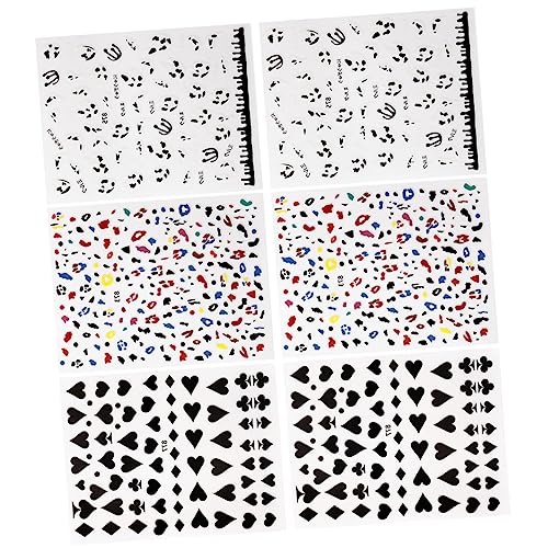 minkissy 6 Blatt Nail-Art-Kit drücken Kuhdruck Nagelkunstaufkleber für Stand Blütenblatt-Aufkleber Nagelaufkleber für Nagelkunst selbstklebende Nagelabziehbilder Nagel Charms PVC von minkissy