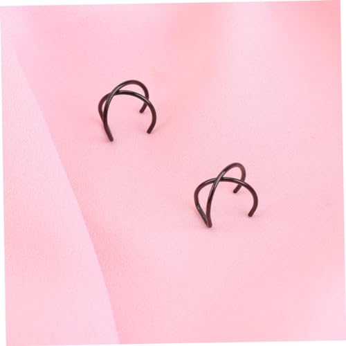 minkissy 6 Paare Ohrclips Damen Herren Ohrschmuck Metall Ohrclip Schwarz Modisch Einfach Ohrloch Fashion Ear Clip für Freundinnen und Alltag von minkissy