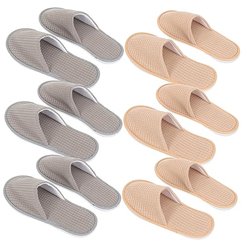 minkissy 6 Paare Waschbare Fleece Hausschuhe Leichte Rutschfeste Gästepantoffeln für Hotel Reisen Zuhause Weiche Strapazierfähige Tragbare Slipper für Damen und Herren von minkissy