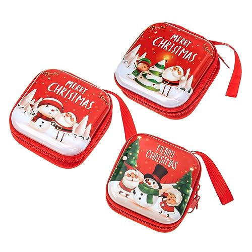 6 Pcs Holiday Accessories Xmas Hanging Decor Xmas Tree Decoration Zipper Design Geldbörsen Mini Purse New Year Empty Tins Kids Wallets Square Design Purse Key Case Metal Child , Bunt, 4 von minkissy