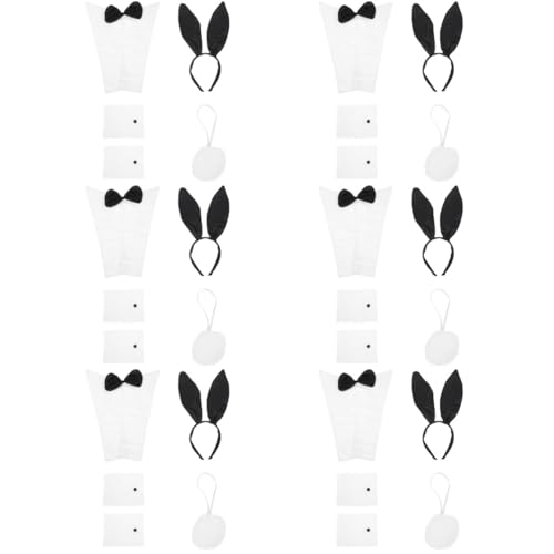 minkissy 6 Sätze Kaninchen Stirnband Set Dessous-sets Für Damen Bilden Tuch Binden Fräulein von minkissy