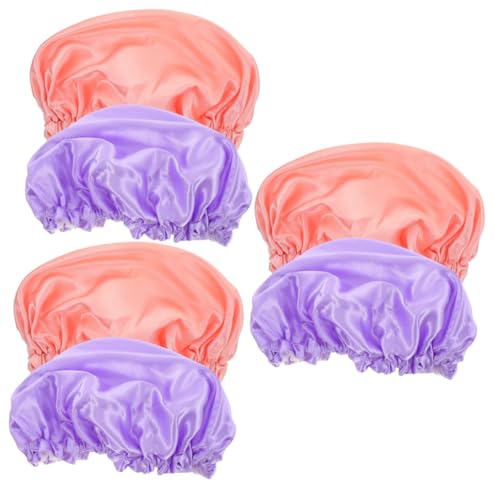 minkissy 6 Stk Duschhaube Nachthaube Chemokappen Badekappen Chemo-hüte Wiederverwendbare Dusche Make-up-hut Damen Duschhauben Wiederverwendbar Puppenschuhe Haarset Satin Haushalt Fräulein von minkissy