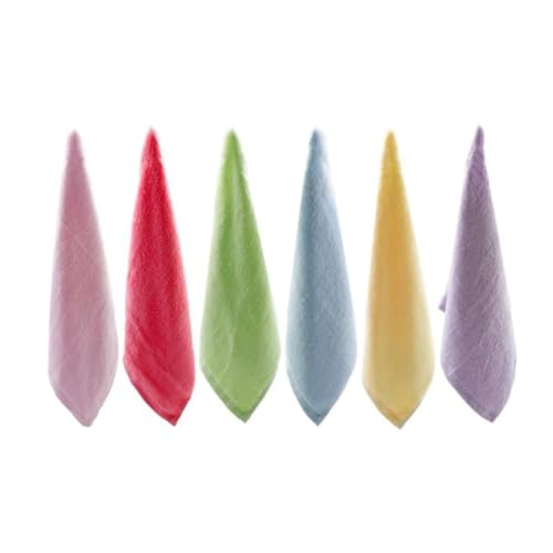 minkissy 6stücke Quadratische Handtücher Aus Bambusfaser Gesichtstuch Für Reinigung Und Make-up-entfernung Rosa Grün Beige Blau von minkissy