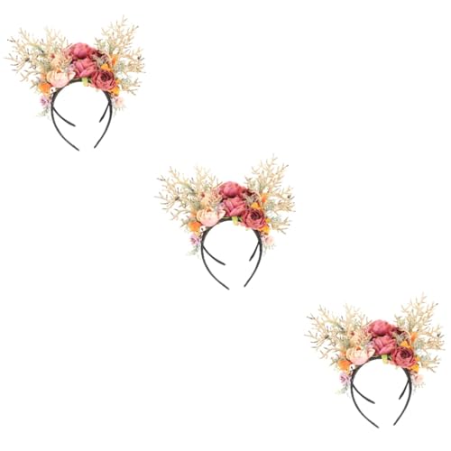 minkissy 6 Stk Weihnachtsstirnband Accessoires für Mädchen Rentierhüte Haargummis Tiara frauen kopfschmuck weihnachtsparty versorgung Weihnachten Blumen Dekorationen Kopfbedeckung Damen von minkissy