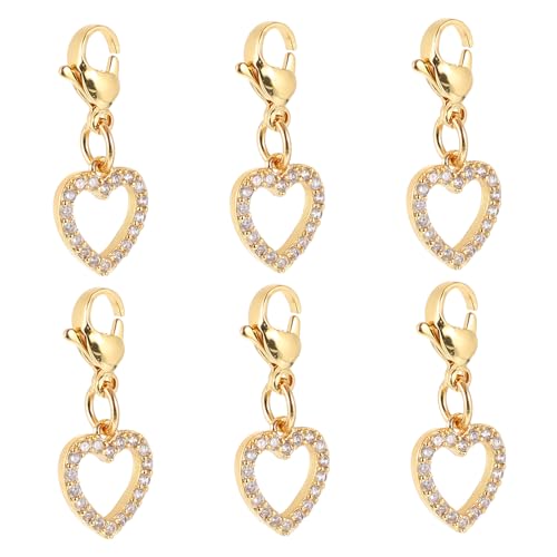 minkissy 6stücke Herz Anhänger Uhrenarmband Charms Ornament Dekoratives Zubehör Mit Karabinerverschluss Für Armbanduhr von minkissy