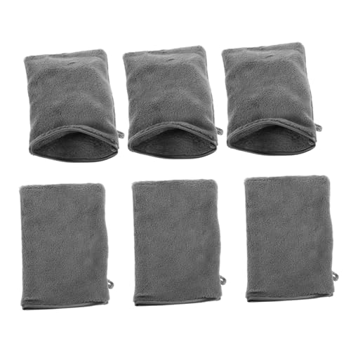 minkissy 6 Stück Badehandschuhe Badetücher Gesichtswaschhandschuhe Körperwäscheschuh Handschuhe Zum Abschminken Weicher Gesichtshandschuh Wiederverwendbare Gesichtstücher Grey Ballaststoff von minkissy