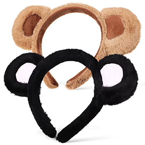 minkissy 6 Stück Bär Kostüm Kopfbedeckung Ohren Stirnband Tierohren Kopfbedeckung Mädchen Haarschmuck Cosplay Outfits Schwarz Baumelnde Ohrringe Tier Stirnband Tier Cosplay Stirnbänder von minkissy