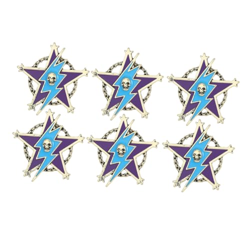 minkissy 6 Stück Five Pointed Star Anstecknadeln für Herren Retro Metallbroschen mit Robustem Glänzendem Finish Vielseitige Stern Lapel Pins für Anzüge Jacken Rucksäcke Einfache Befestigung von minkissy