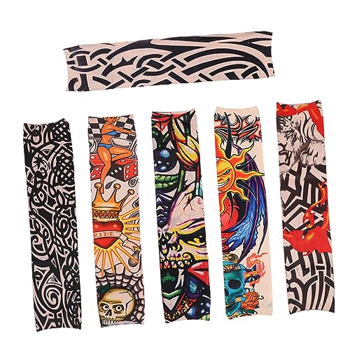 minkissy 6stücke Uv-schutz Arm- Ärmel Für Atmungsaktive Dehnbare Sonnenärmel Für Running Cycling Und Festivals Cooles Design Für Cosplay Und Temporäre Tätowierungen von minkissy
