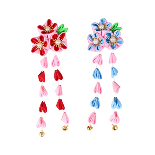 minkissy 6 Stück Japanische Quaste Haarnadel Kimono Haarspange Haarspange Haarstäbchen Kimono Haarnadel Japanische Haarnadel Stick Floral Haar Stick Mädchen Kirschblüten Osten von minkissy