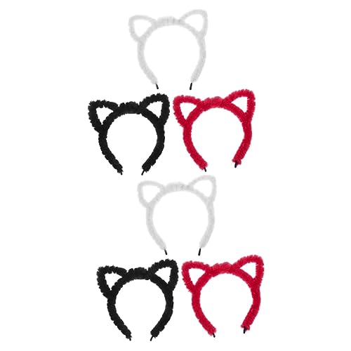 minkissy 6 Stk Stirnband Mit Katzenohren Kopfschmuck Für Tierohren Gefälligkeiten Für Weihnachtsfeiern Tiere Stirnband Pelzig Hasen-kuscheltiere Plüschstoffe Kind Requisiten Halloween von minkissy