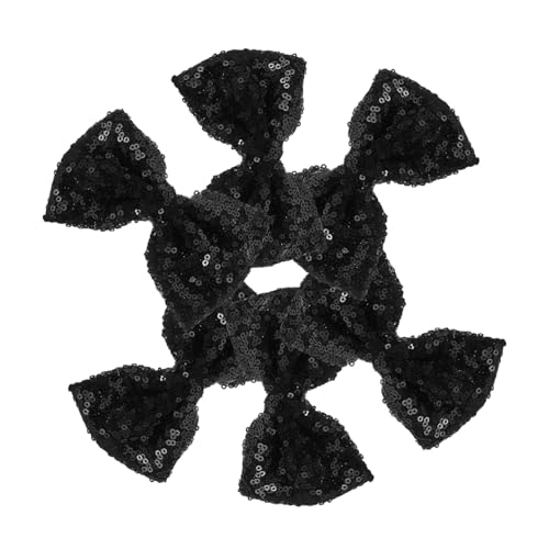 minkissy 6 Stück Kinderaccessoires Mädchen Schleifen Fürs Haar Mode Haarspangen Pailletten Schleifen Clips Für Mädchen Haarspangen Geschenk Haarschmuck Haarschleifen Stoff Schwarz von minkissy