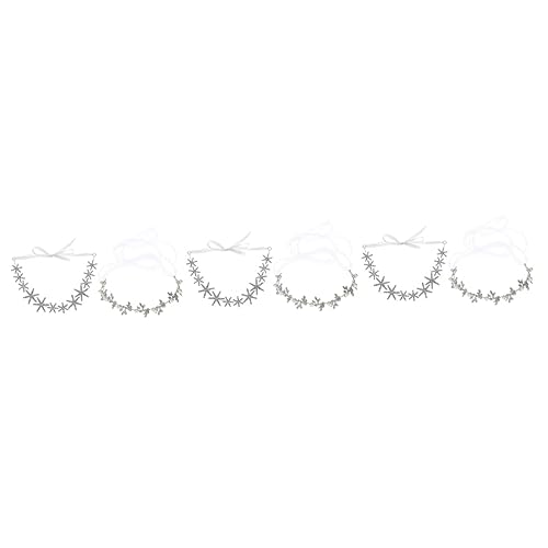 6 Stk Braut Strass Stirnband Hochzeit Blatt Stirnband Blumenstirnband Für Mädchen Braut Kopfschmuck Bankett-kopfschmuck Aus Kristall Kopf Kette Einstellbar Fräulein Legierung von minkissy