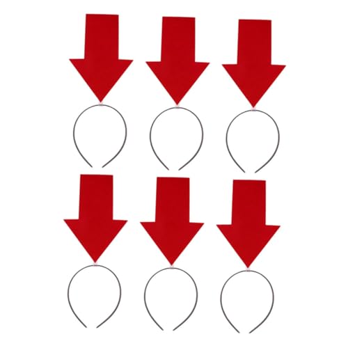minkissy 6 Stück Lustiger Pfeilstirnband Stirnbänder Gelber Pfeilstirnband lustige Haarzubehör Symbol-Stirnbänder Haarband lustiges Haarband mädchen stirnbänder Stoff rot von minkissy