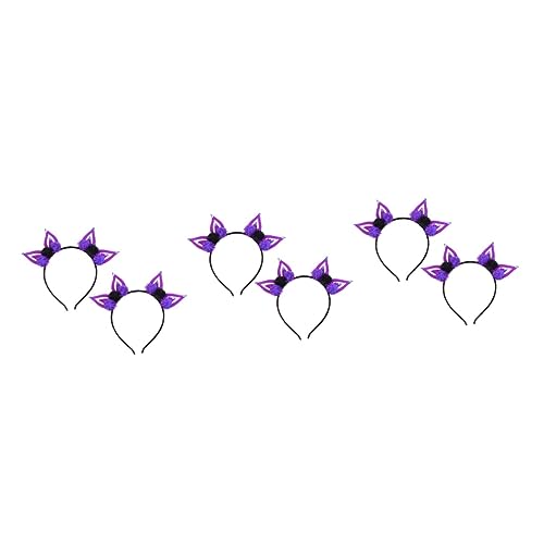 6 Stk Pulverflasche Geburtstag Hut Haarspange Haarschmuck, Stirnbänder lila Haarkugel Ohr Kopfschmuck Stirnband Party-Haare Haarreifen Mädchen Ohrring Kind Violett von minkissy