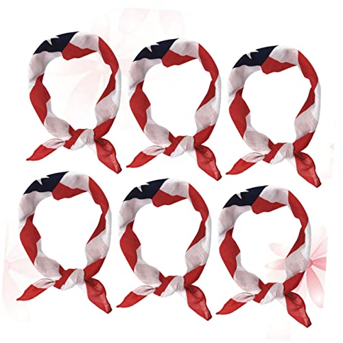 minkissy 6 Stück Quadratisches Kopftuch mit Nationalflaggen Print Atmungsaktivem Stoff Halstuch für Damen und Herren für Drinnen und Draußen von minkissy