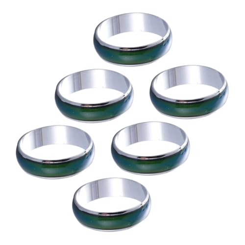 minkissy 6 Stück Stimmungsringe Farbwechselnd Temperaturfühlend Komfortabel Passend Party Kostüm Zubehör für Mädchen Jungen von minkissy