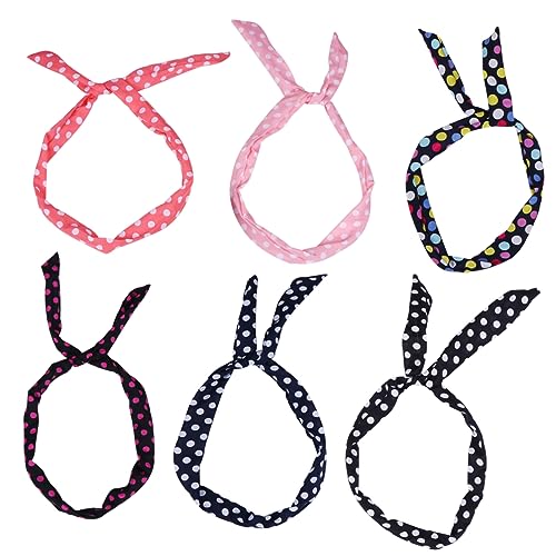 minkissy 6stücke Schal-stirnbänder Für Frauen Haarband Mit Punktschal Stirnband Mit Schleife Langlebiges Stirnband Aus Strapazierfähigem Material Passend Für Jede Kopfgröße Für von minkissy