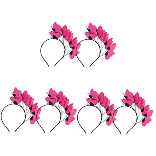 minkissy 6 Stück Stirnband Rosa Haarschmuck Damen Stirnbänder Fee Kopfschmuck Schmetterling Stirnband Fancy Fairy Stirnband Retro Braut Haar Hoop Mädchen Kopfschmuck Braut Haar Prop Haarschnitt Dekor von minkissy