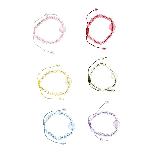 minkissy 6 Stück Teiliges Armbänder Pastellfarben Verstellbare Perlenarmbänder Harz Handgefertigte Geflochtene Armbänder für Diy Projekte von minkissy