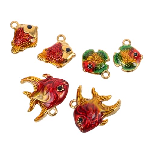 minkissy 6 Stück Teiliges Edelstahl Goldfarben Emaille Schmuckanhänger für Armbänder Halsketten DIY Ocean Tiermotiv Anhänger von minkissy