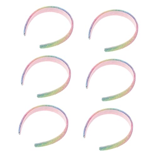 minkissy 6stücke Süßes Mädchen-stirnband Funkelndes Haarband Für Kindermädchen Glitzernde Junge Mädchen-stirnbänder Glitzerndes Stirnband Mit Bling-bling-glanz Haar-accessoires von minkissy
