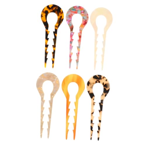 minkissy 6 Stück Teiliges Haarstab Acetat Retro Haarnadeln für Damen und Mädchen Lange Haarspangen Haarschmuck für Dutt und Verschiedene Frisuren Modische Bunte Haarnadeln für Alltag und von minkissy