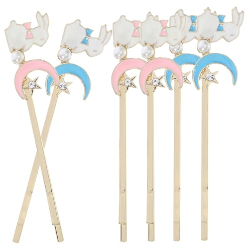 minkissy 6 Stück Teiliges Hasenhaarspangen aus Langlebiger Niedliche Haarklammern für Teenager und Damen Vielseitig Einsetzbar für Verschiedene Frisuren und Festliche Anlässe von minkissy