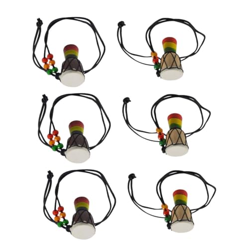 minkissy 6 Stück Teiliges Mini Afrikanische Trommel Halsketten Damen Schmuck Musikinstrument Anhänger Stabiles Design Vielseitig Tragbar für Alltag Musikpartys Geburtstage von minkissy