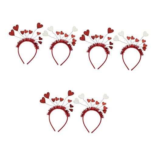 minkissy 6 Stk Valentinstag Stirnband Amor-kopfbedeckungen Valentinsherz Neujahrsstirnband Herzen Sonnenbrillen-stirnband Für Frauen Roter Herzkopf Bopper Pop Zubehör Filzstoff Fräulein von minkissy