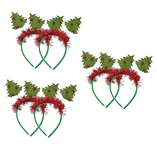 minkissy 6 Stk Weihnachtsbaum-stirnband Weihnachtskopfbedeckung Kopfbedeckung Weihnachtsboppers Stirnband Weihnachten Weihnachtsbaum Haarreifen Mädchen-stirnband Latte-kunst Hut Kind von minkissy