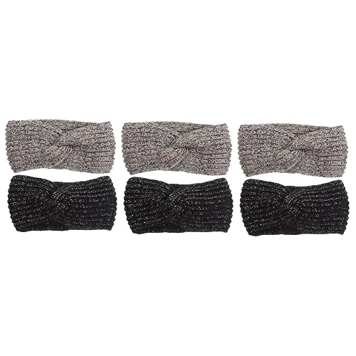 minkissy 6 Stück Winter-Stirnbänder für Frauen Kopfbedeckungen für Frauen Frauen Kopfwickel Haarbänder Haarbänder Workout Stirnband Stricken Stirnband Haardekoration Haarband für Frauen dekorieren von minkissy