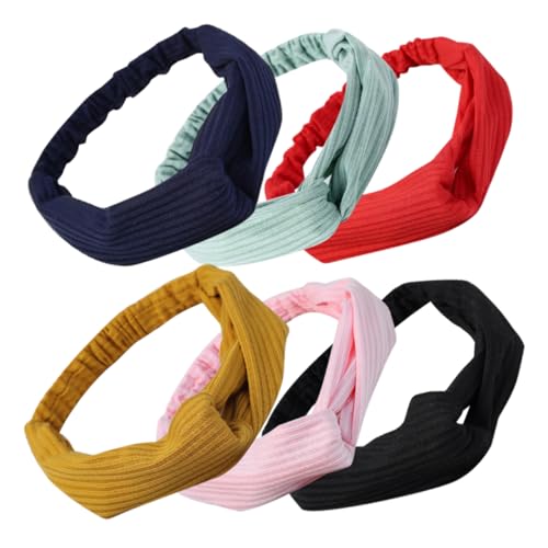 minkissy 6 Stück Yoga-Stirnband Schweiß Fitness-Stirnbänder für Frauen Dame Dehnbar Sportliche Stirnbänder dekoratives Stirnband sportliches Sport Stoff von minkissy