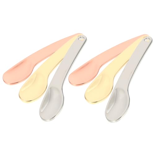 minkissy 6 Stück Gebogene Mini-make-up-spatel Löffel- Für Gesichtscreme Schönheitsschaufel Für Creme Und Maske von minkissy