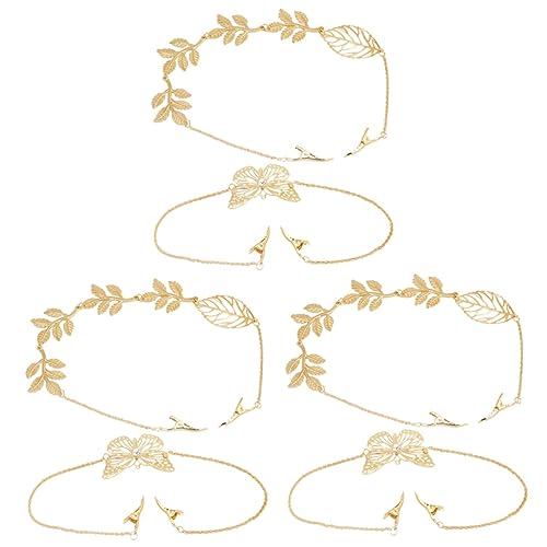 minkissy 6 pcs metal decor girls hair clips metal trim leaves decor hair decorations chain headdress long hairpin metal chain hair clip hair accessories Headband headgear tassel the chain von minkissy