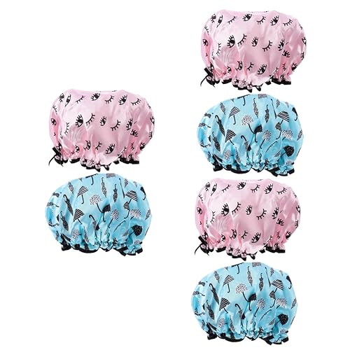 minkissy 6 pcs shower cap shampoo cap swim cap girls swim cap hair shower cap night hair bonnet shower cap for women hair drying cap pvc Adjustable Hair Bonnet Night Sleeping Spa von minkissy