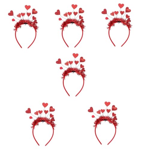 minkissy 6 stücke valentinstag stirnband rot hochzeit stirnband valentinstag kopf bopper herz haarbänder hochzeit loop pailletten herz kopfbedeckung antenne kopf bopper neue filz tuch foto von minkissy