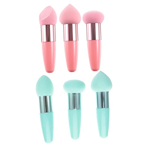 minkissy 6stücke Teiliges Make-up Schwämme Mit Griff Kleine Und Große Für Präzises Auftragen Von Foundation Und Concealer Für Frauen Und Beauty-salons von minkissy