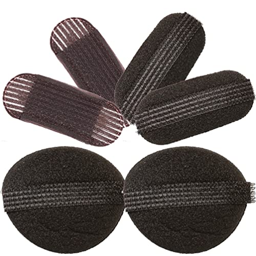 minkissy 6 x Schwamm-Volumen-Haarbasis-Set, Bump It up, Volumen, Haar-Pad, Einsatzwerkzeug für DIY-Haarstyler-Zubehör, unsichtbar, flauschig, Haarspange für Frauen und Mädchen von minkissy