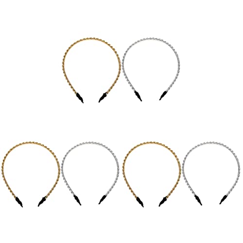 minkissy 6Pcs Statement Party Angekettete Haarbänder Dünne Stirnbänder Chicmo Silber Gold / Wrapping Gold Mädchen Metall Mode Accessoires Stirnband Mode Goldene Frauen für Chic von minkissy