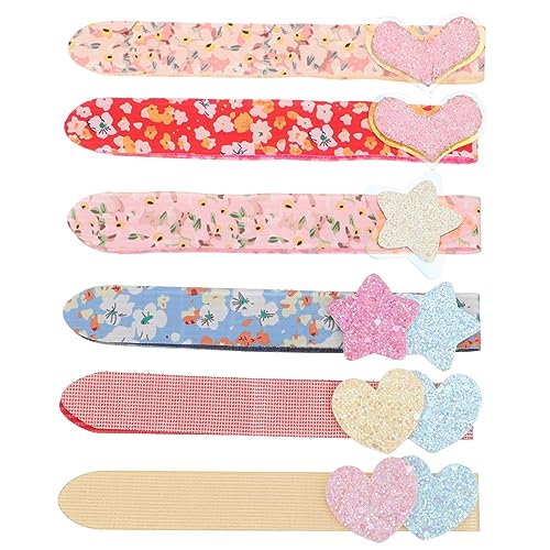 minkissy 6Pcs headband girls hair ties girl hair ties glitter stickers hair bang patch sticker hair sticker grip hair sticker clip nylon hair fringe bang sticker girls hair sticker von minkissy