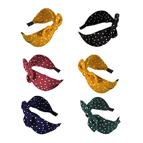 minkissy 6stücke Knoten Stirnband in Schleifenform Mit Leopardenmuster Haarband Aus Langlebigem Material in Gelb Rot Schwarz Rosa Grün Khaki Haarreifen Und Modisches Kopftuch Als Damen-kopf von minkissy