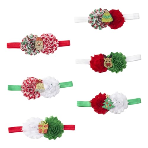minkissy 6St Weihnachtsstirnband Weihnachtsohrring Haarband Krone für Mädchen Bands kindermode weihnachts haarreif Mode Stirnband für elastischer Kopfschmuck Stoff von minkissy