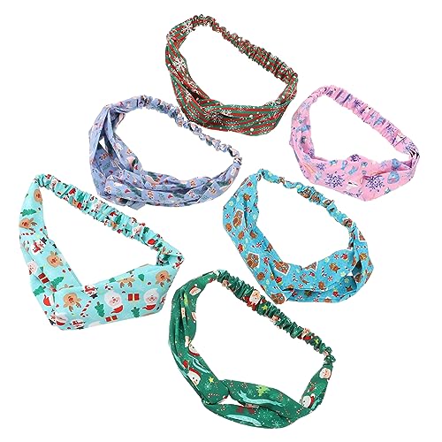 minkissy Modische Damen-stirnbänder 6-teilig Weihnachts-stirnband-set Elastisch Geknotet Nicht Bedeckend für Frauen von minkissy