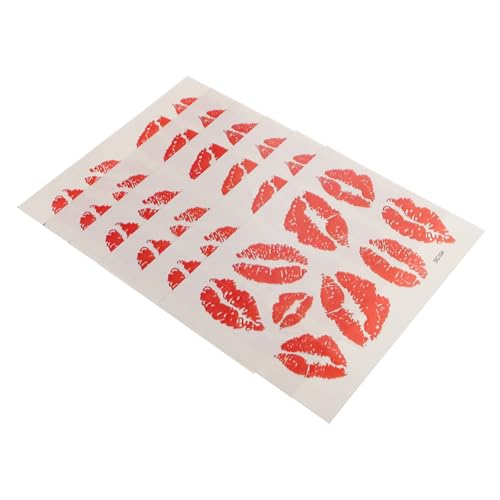 minkissy 6Stücke Temporäre Aufkleber Mit Roten Lippenmustern Wasserfeste Körperdekorationen Für Erwachsene Für Partys Und Besondere Anlässe Leicht Anzuwenden Und Hautfreundlich von minkissy