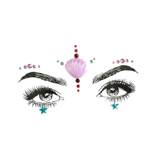 minkissy 6pcs Karneval Edelsteine ​​für Gesicht Kristall Aufkleber Acryl Bohrer Körper Aufkleber Gesicht Juwelen Für Festival Decor von minkissy