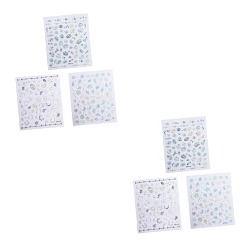minkissy 6stücke Bunte Lattice Sternform Nagelkunst Aufkleber Selbstklebende Maniküre Dekoration Glänzende Pailletten Für Festliche Anlässe Und Kreative Nageldesigns von minkissy